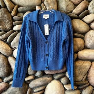 NWT Pink Rose Button Down Sweater - Size Small